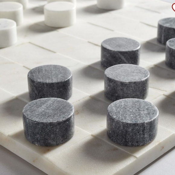 BN Pottery Barn Handcrafted Marble Checkers Board Game - Picture 2 of 2